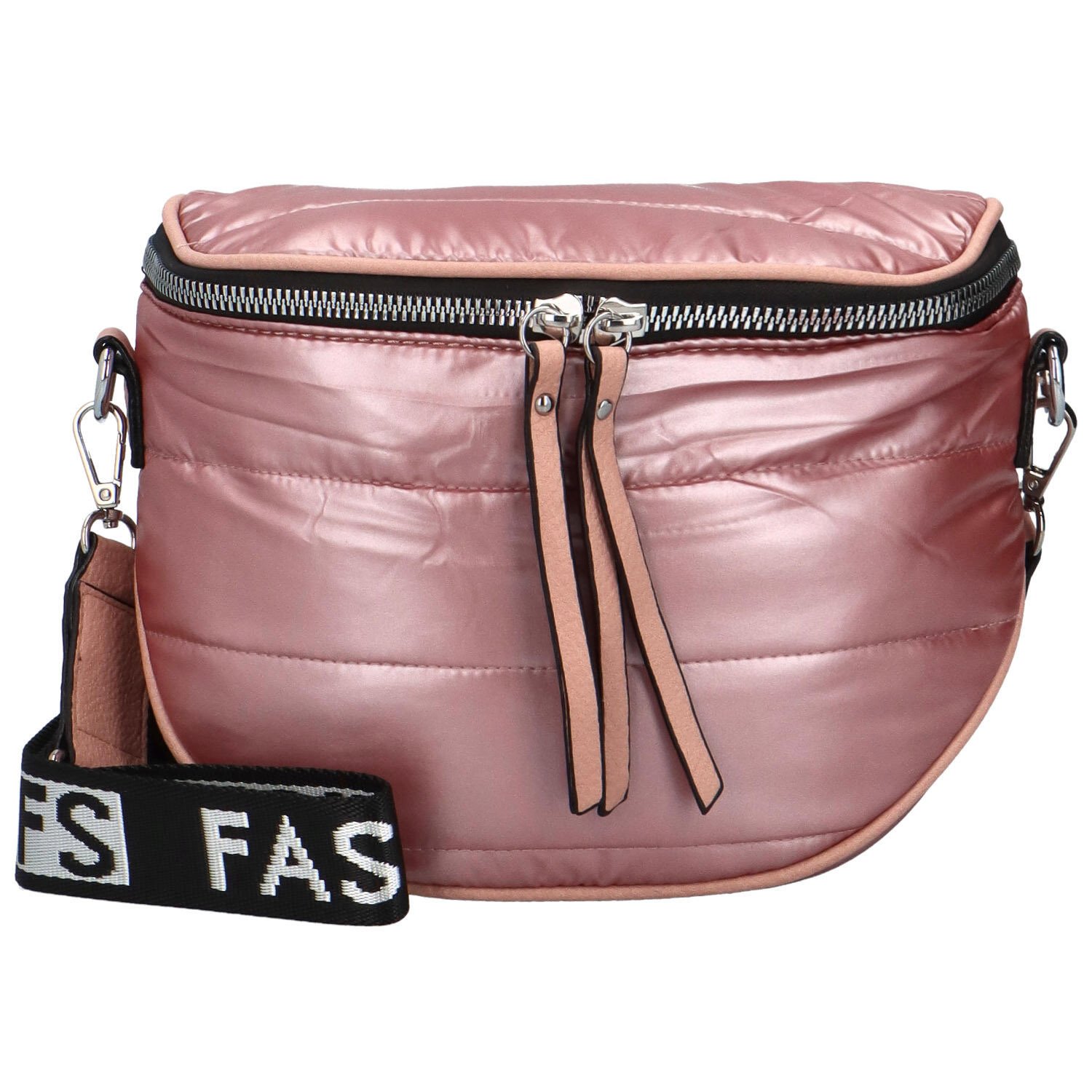 Módní dámská textilní crossbody/ledvinka Chaneys, růžová