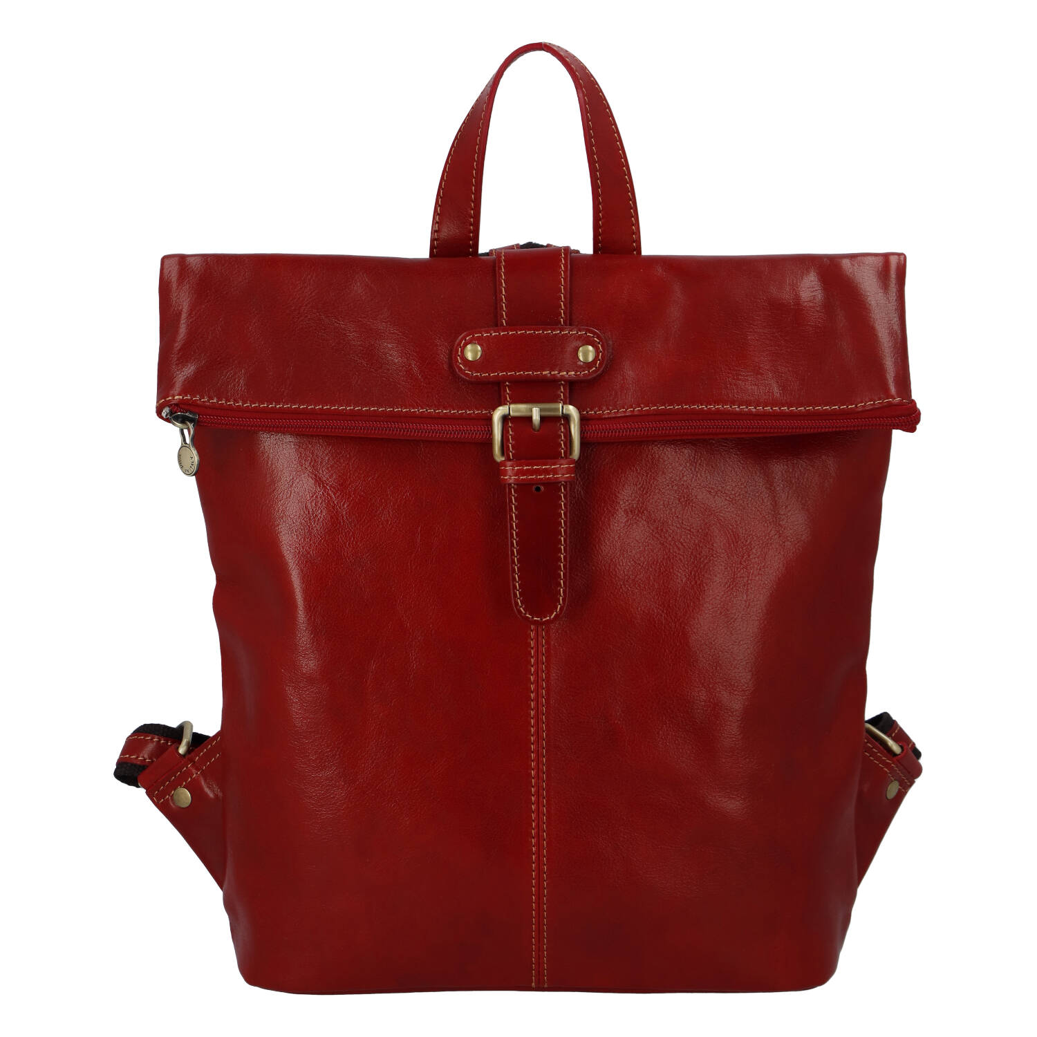 Prostorný kožený batoh pro dámy i pány Claire, červená