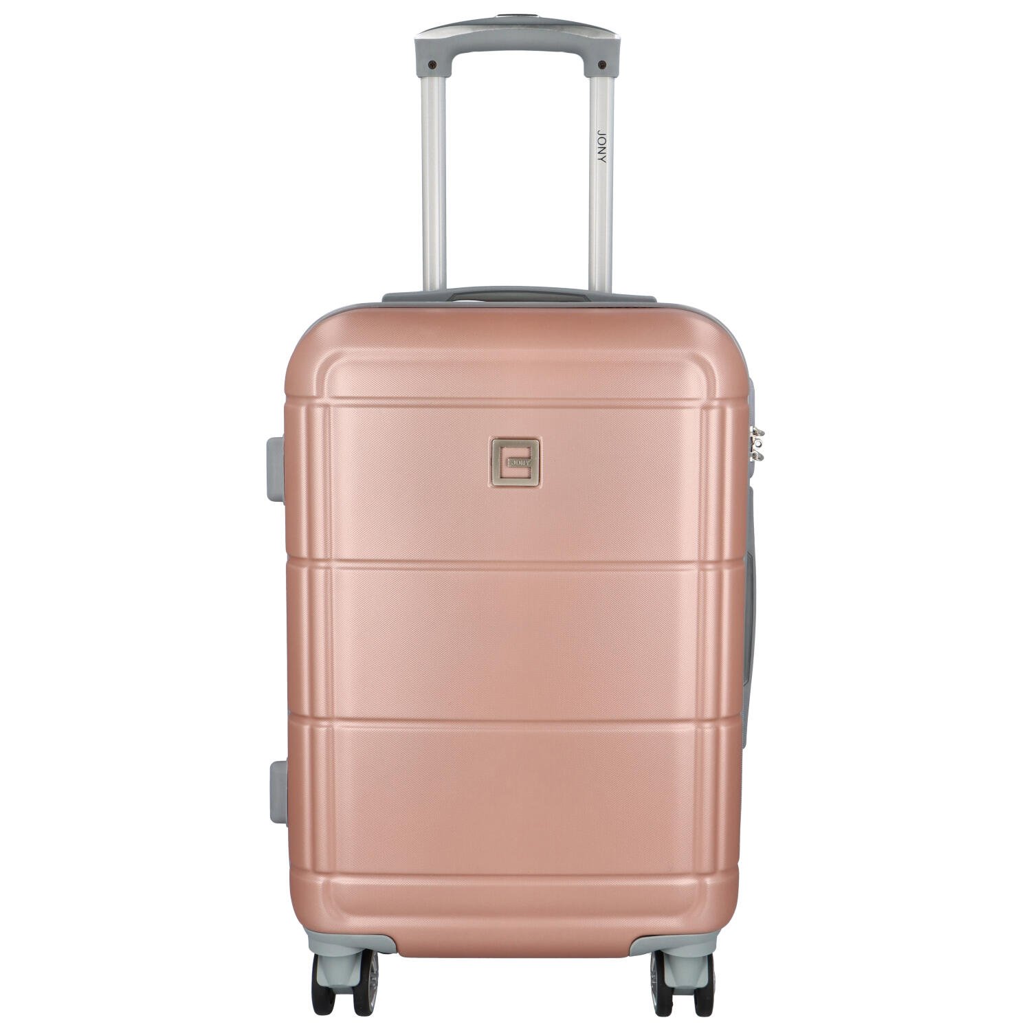 Cestovní plastový kufr Gothard velikost S, růžovo-zlatý