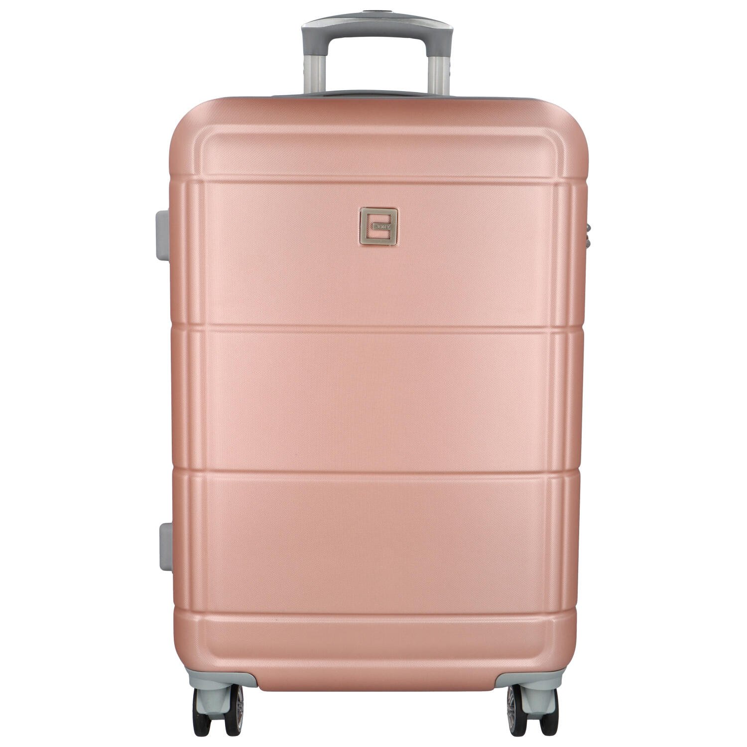 Cestovní plastový kufr Gothard velikost M, růžovo-zlatý