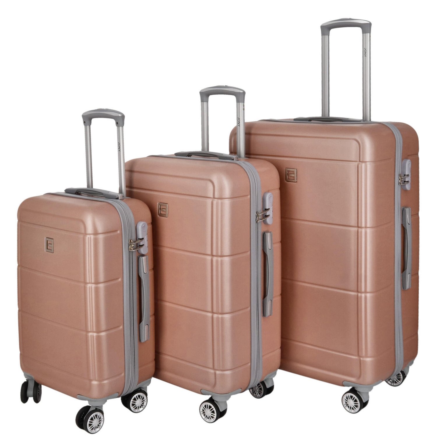Cestovní plastový kufr Gothard SADA, růžovo-zlatý