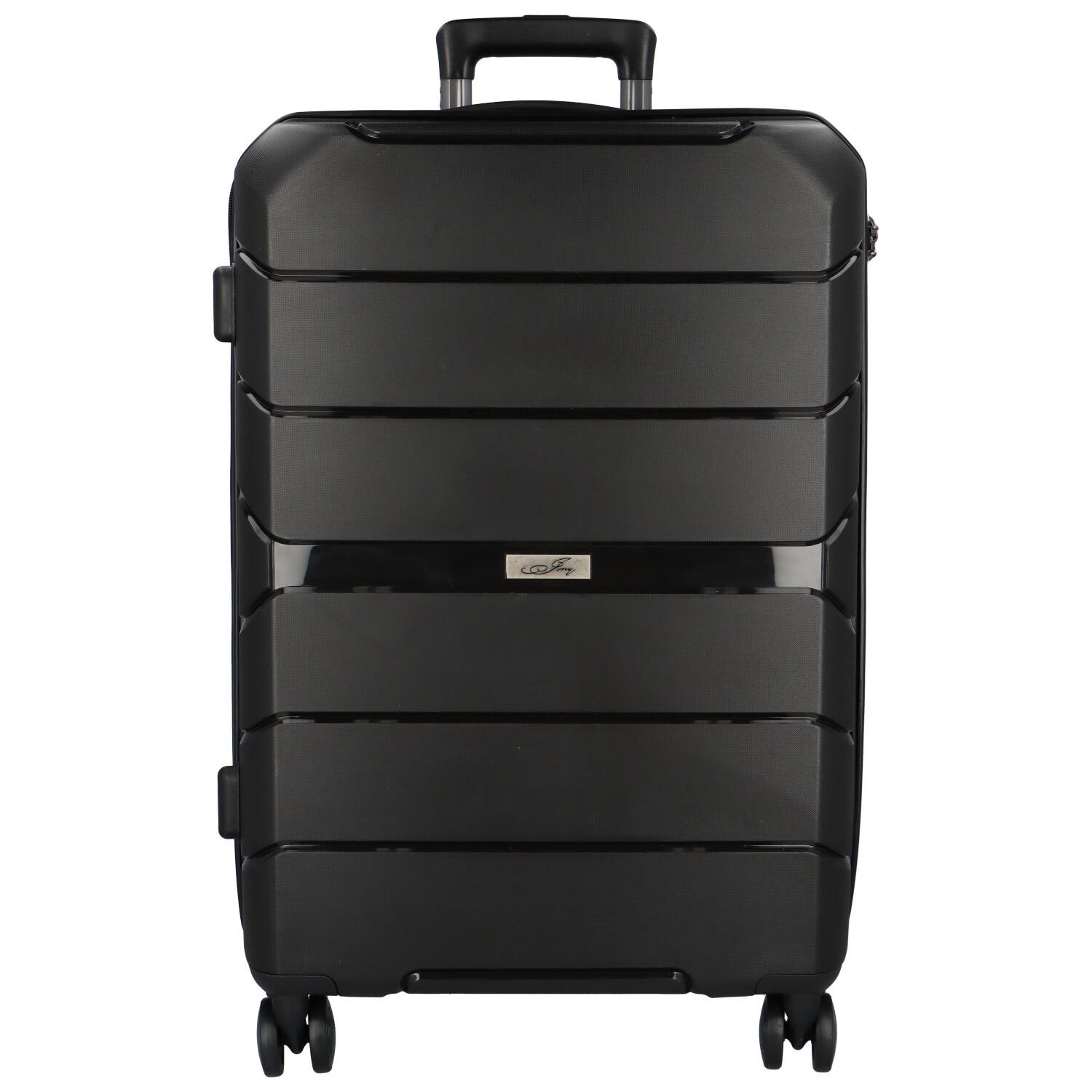 Cestovní plastový kufr Franco velikosti M, černý