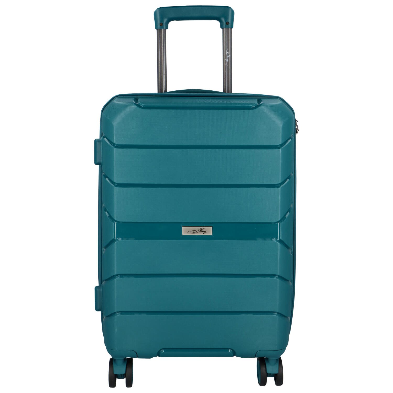Cestovní plastový kufr Franco velikosti S, modrozelený