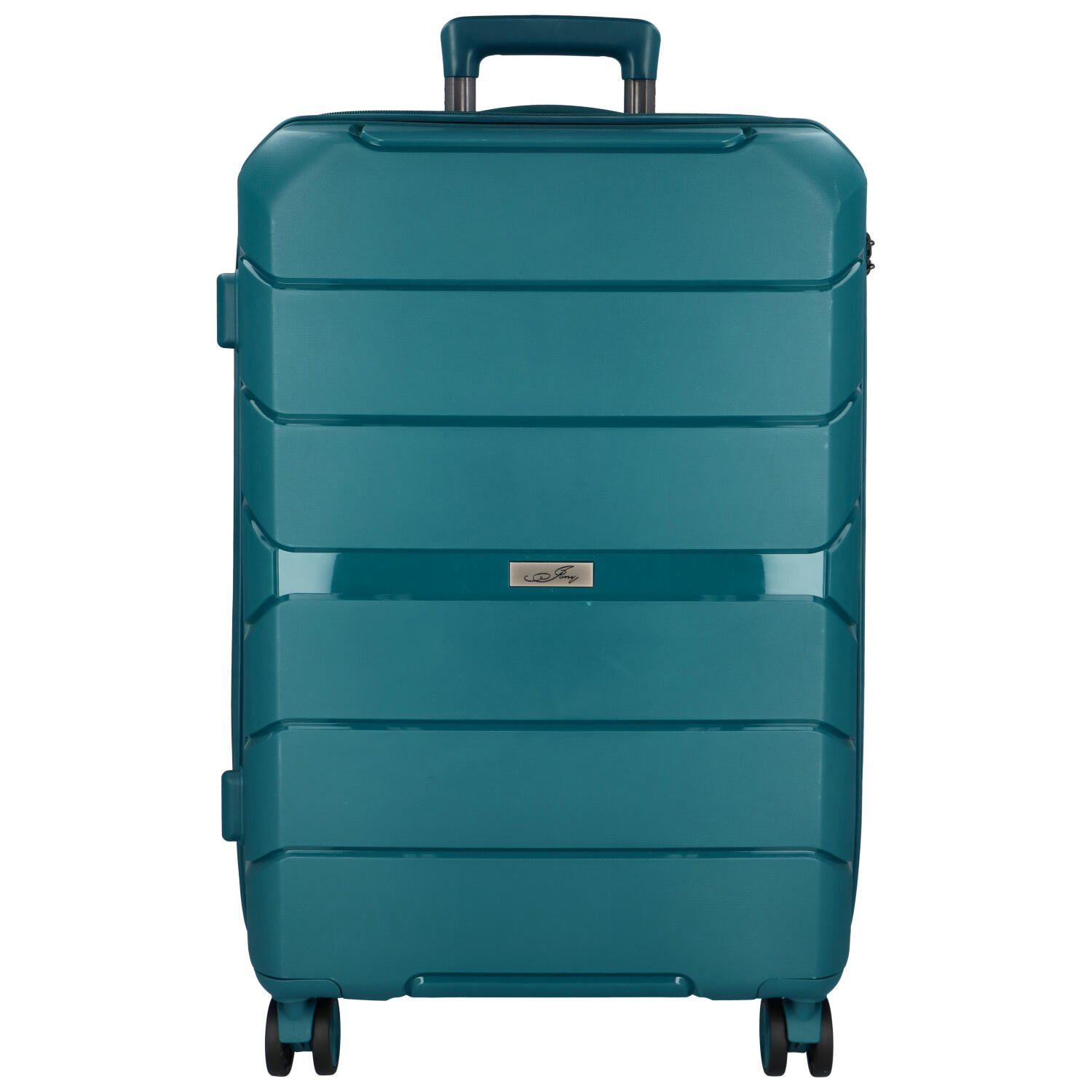 Cestovní plastový kufr Franco velikosti M, modrozelený