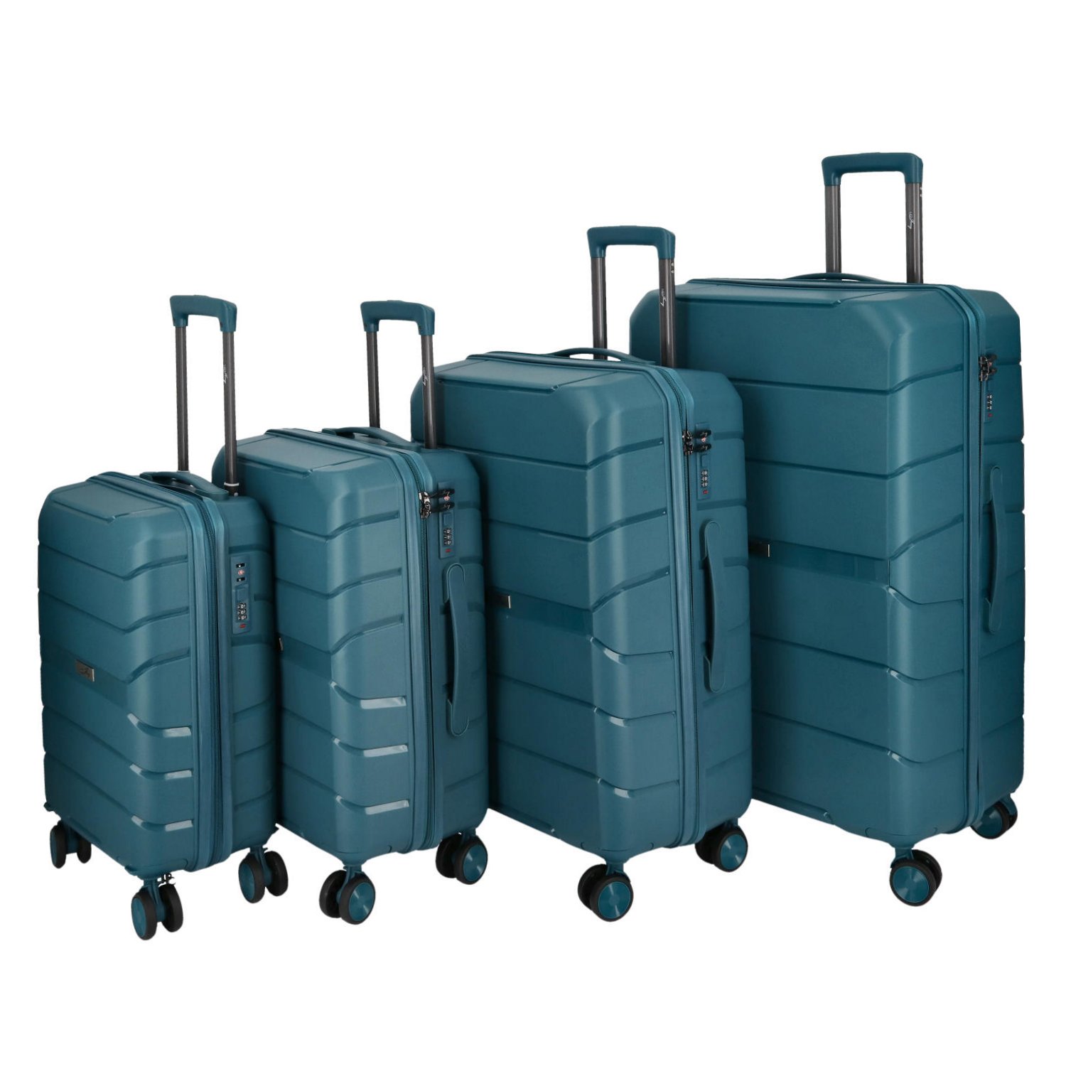Cestovní plastový kufr Franco SADA, modrozelený