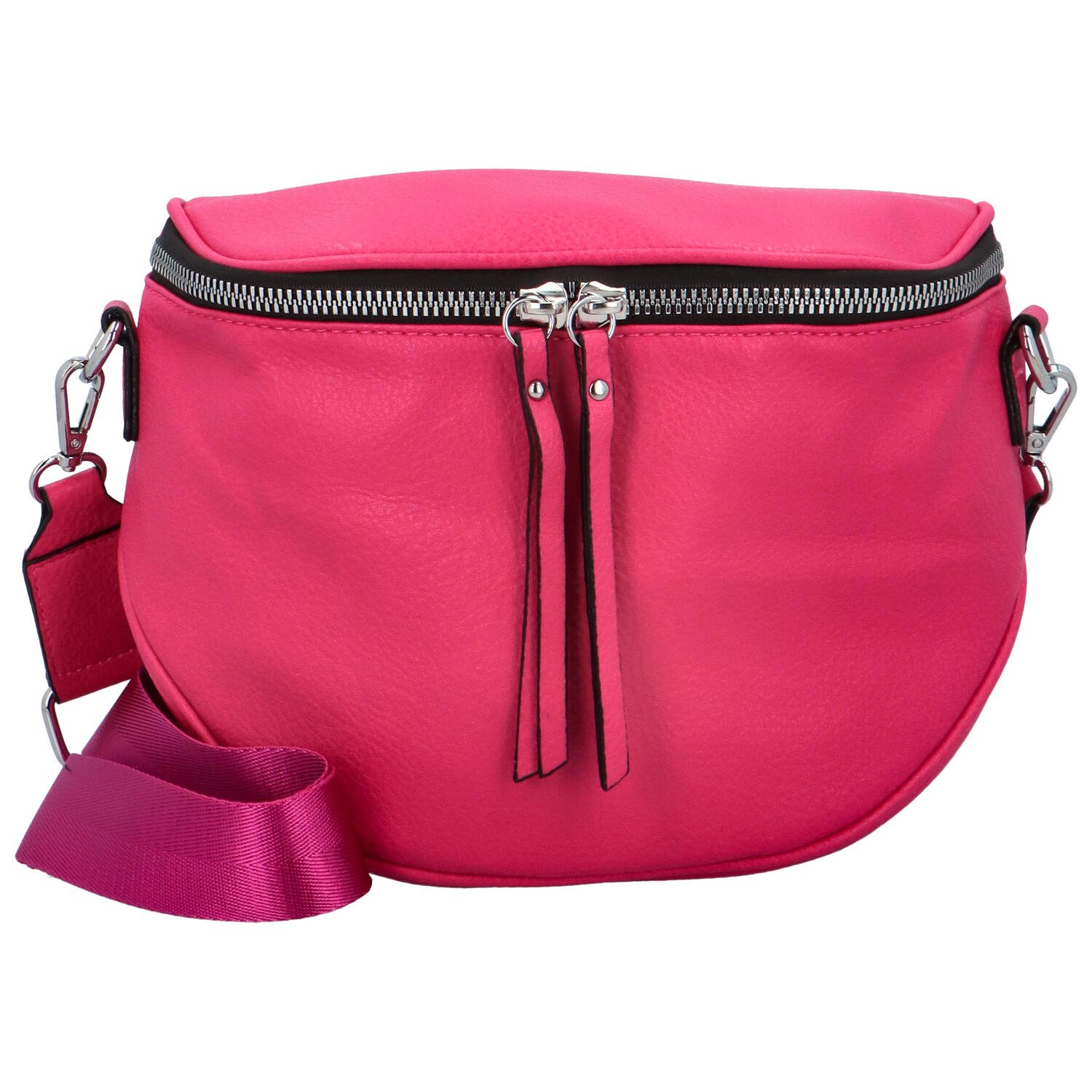 Módní dámská koženková ledvinka/crossbody Andrés, fuchsiová