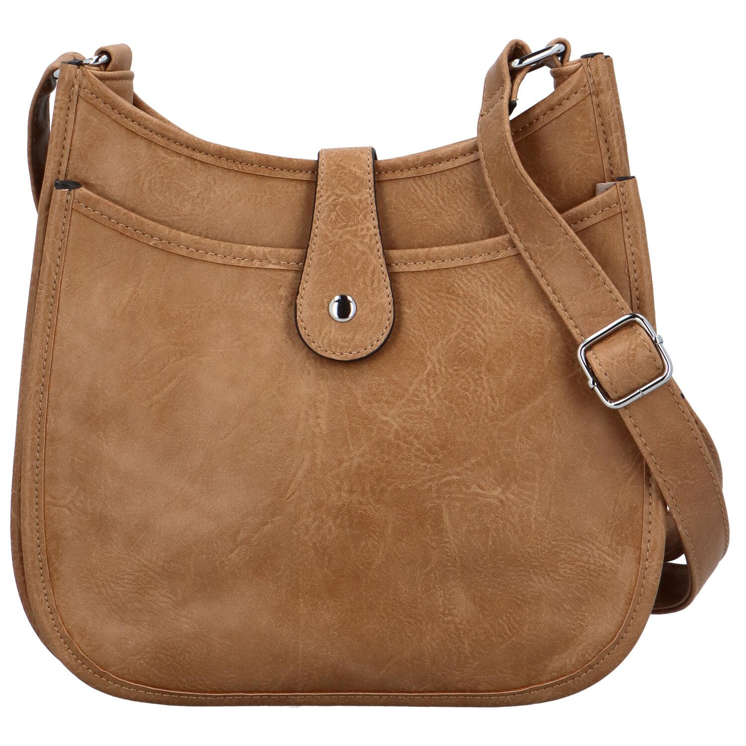 Módní dámská koženková crossbody kabelka Rajisa, khaki