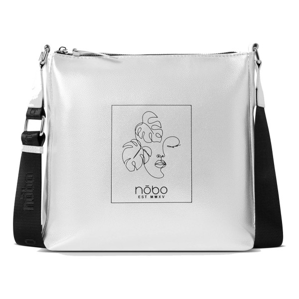 Stylová dámská koženková crossbody kabelka Nobo Anisa, stříbrná