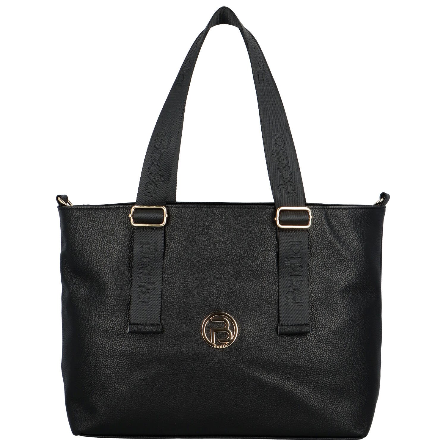 Trendy dámská koženková kabelka na rameno Orynax, černá