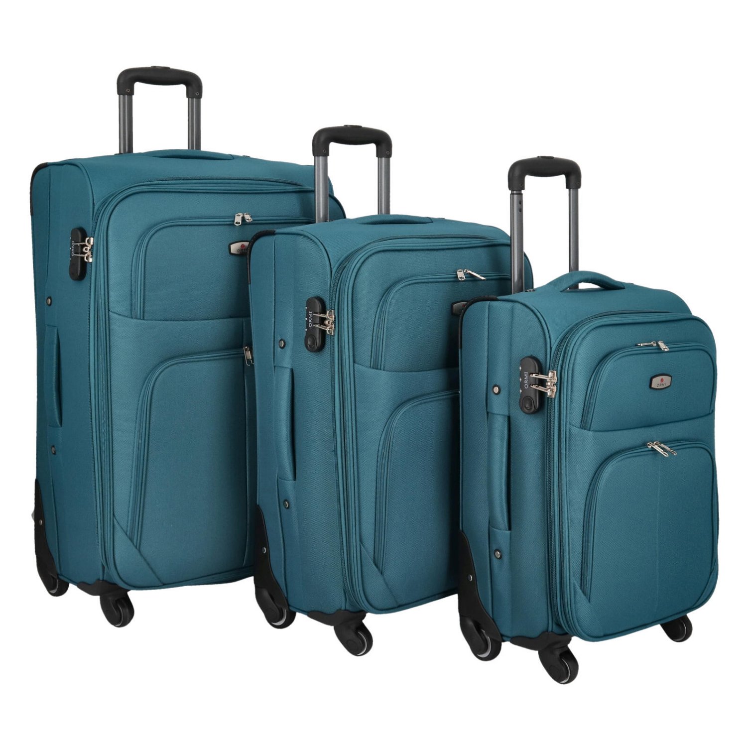 Látkový kufr Orlin SADA, modro-zelený