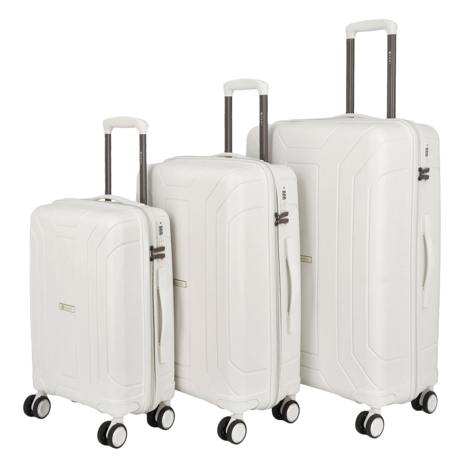 Cestovní plastový kufr Ormi Tiberius SADA, bílý