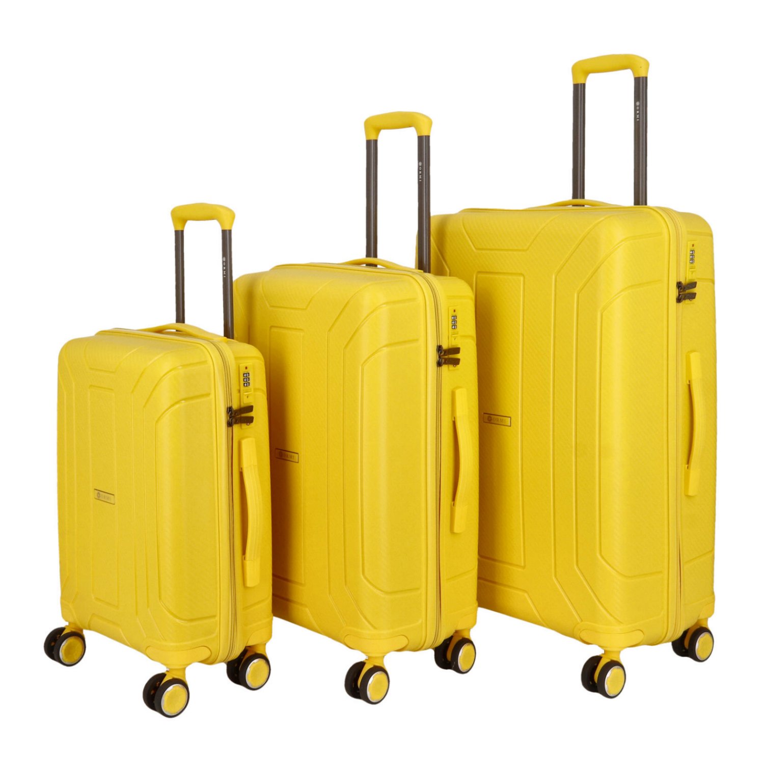 Cestovní plastový kufr Ormi Tiberius SADA, žlutý