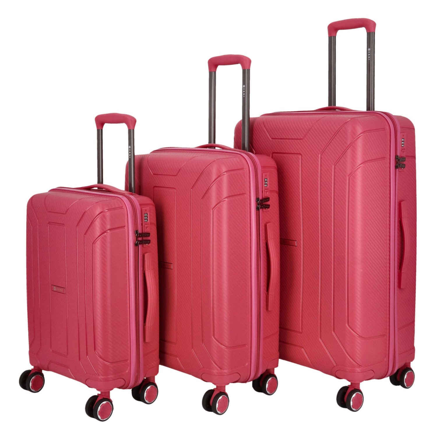 Cestovní plastový kufr Ormi Tiberius SADA, růžový