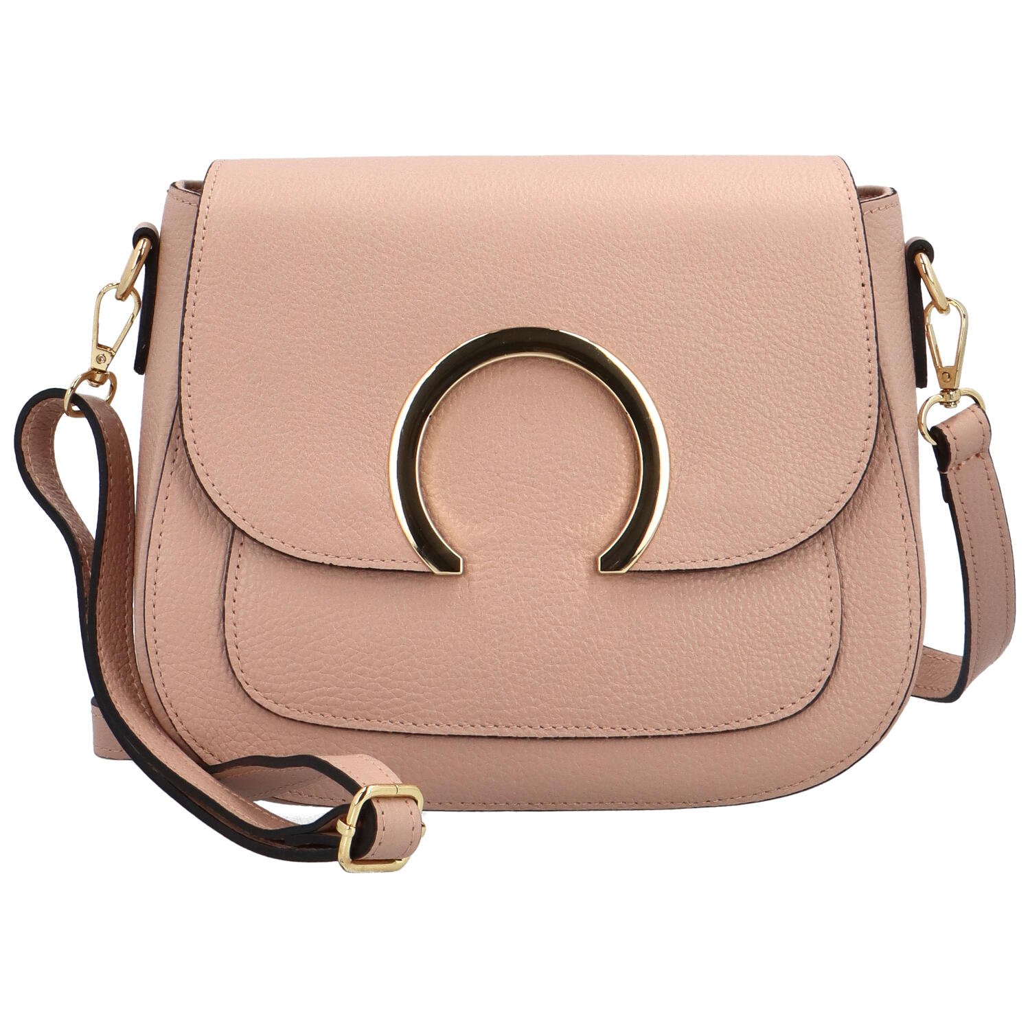 Módní dámská kožená crossbody Albina, starorůžová